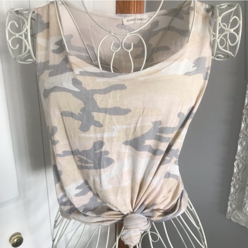Honey Punch White Camo Tank